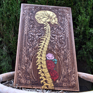 Spine with Roses Gold - Large Cedar wood limited Edition