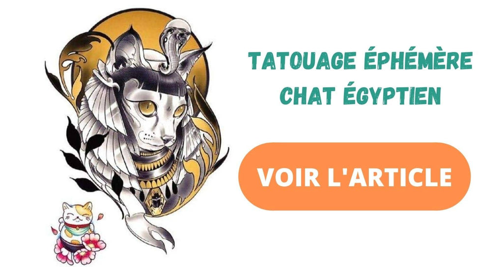 Tatouage éphémère chat égyptien