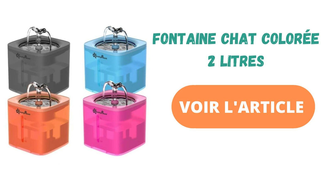 Fuente de agua para gatos de colores de 2 litros con 2 filtros incluidos
