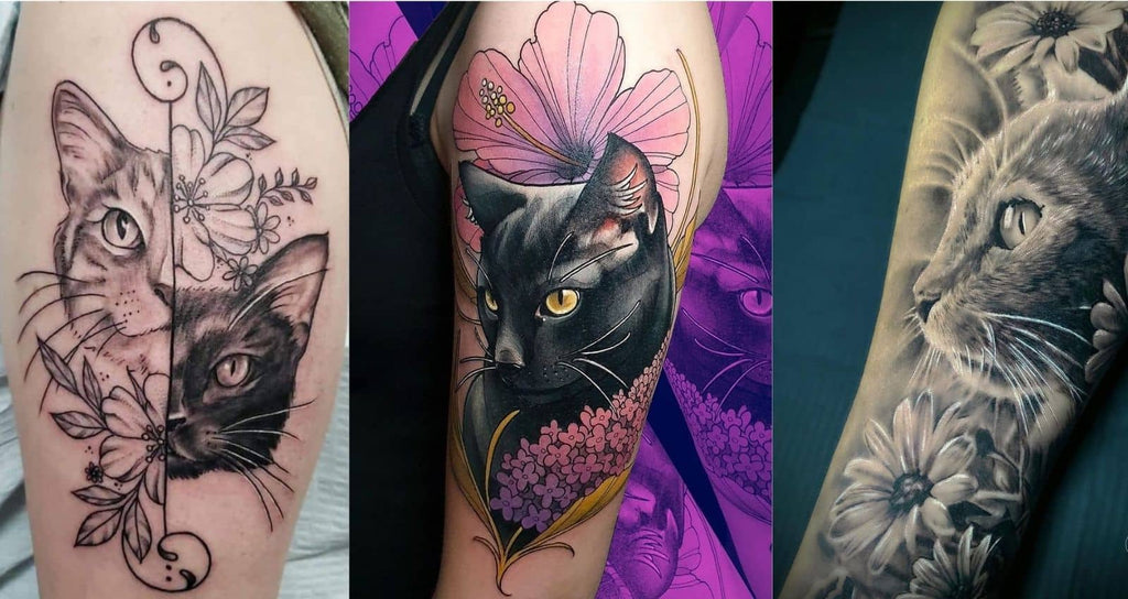 tatouage visage  de chat