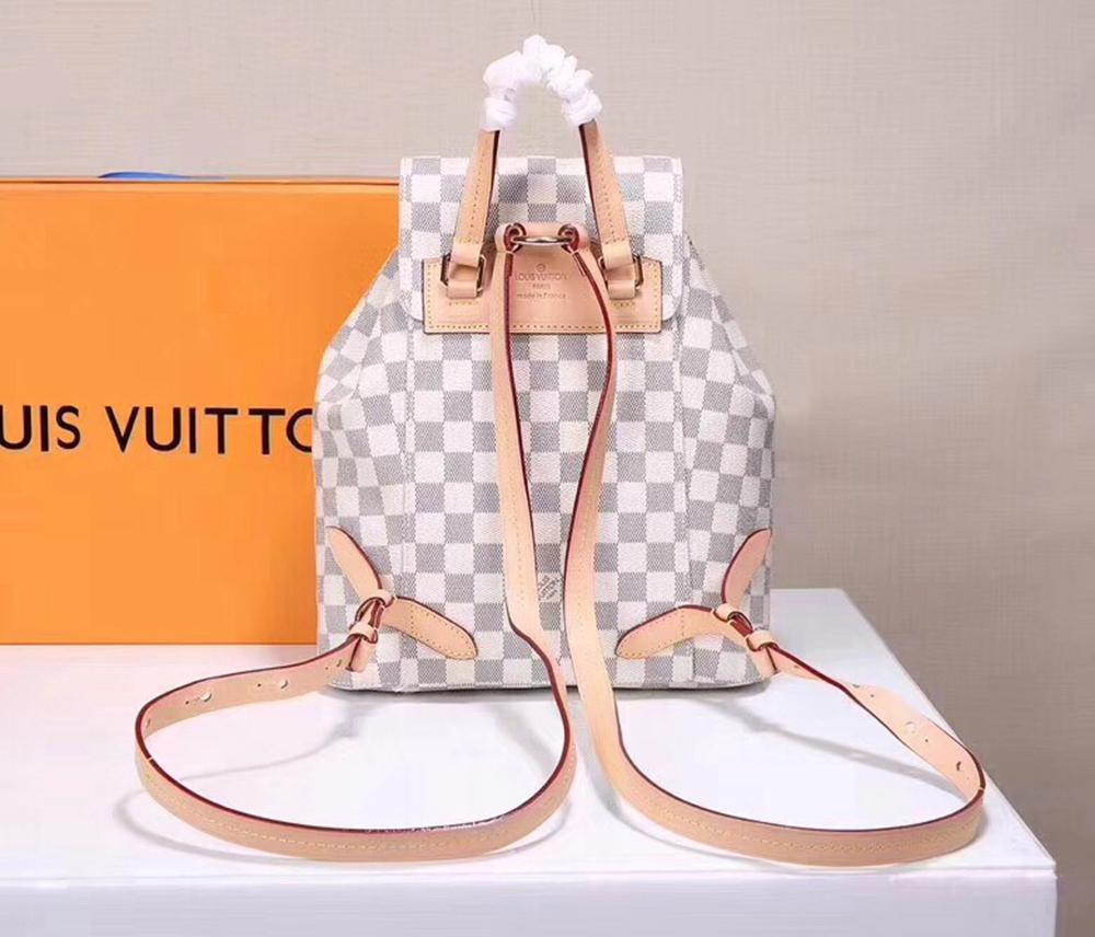 Louis Vuitton LV Hot Selling Fashion Coloured Lady's Backpack White lattice