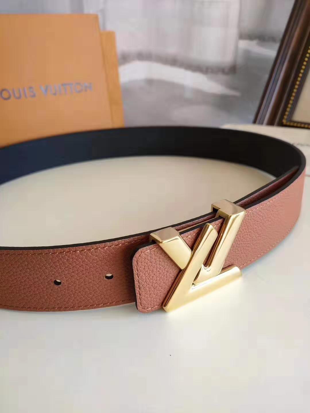 Inseva LV Louis Vuitton Newest Hot Sale Woman Men Personality Smooth Buckle Belt Leather Belt