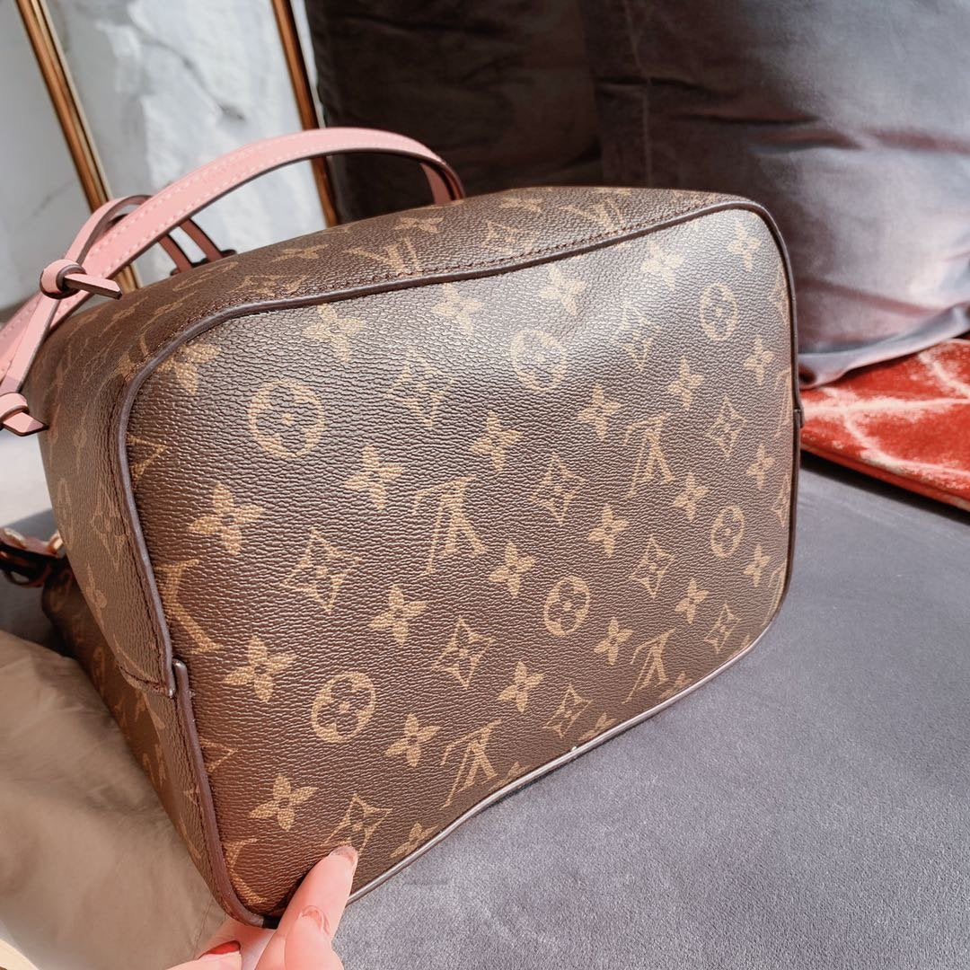 Inseva Louis Vuitton LV Retro Women Leather Bucket Bag Handbag S