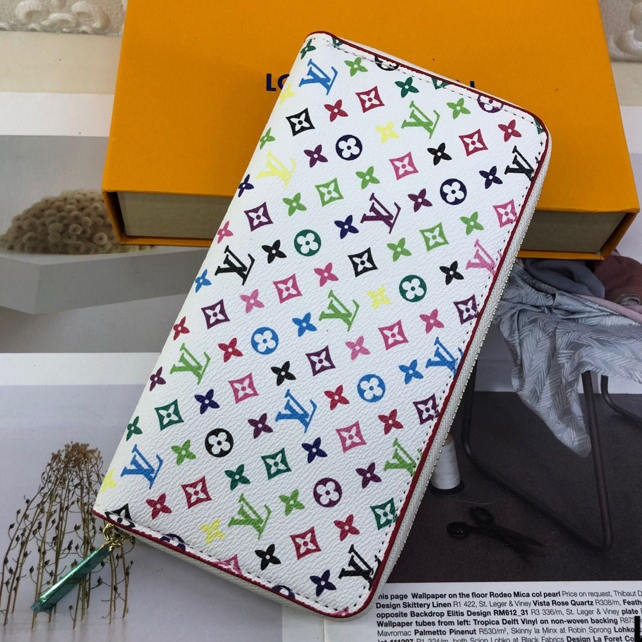 LV Louis vuitton New Color Letter Zipper Wallet Long Clutch Bag