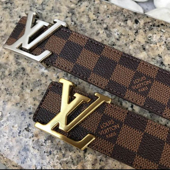 Louis Vuitton LV fashion printing gold and silver buckle belt ho