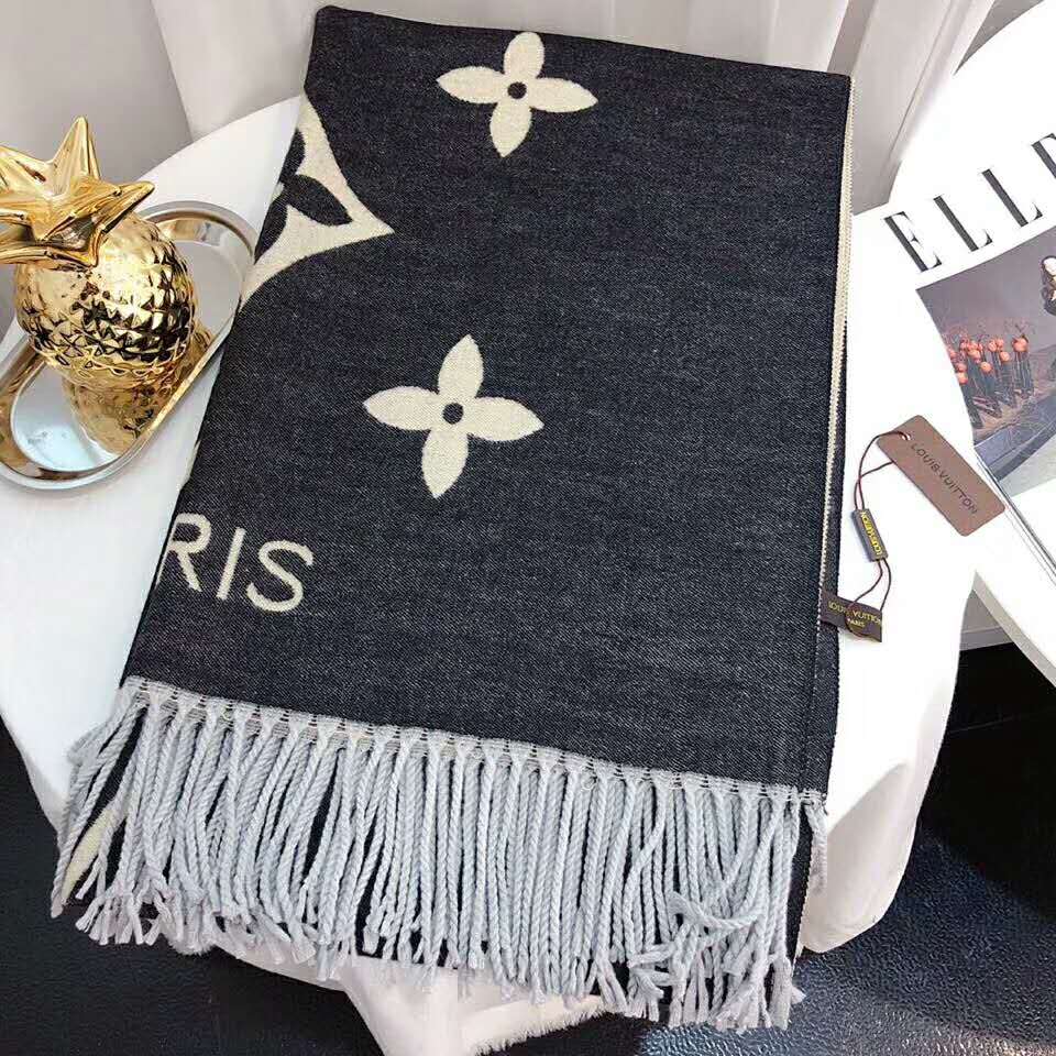 Inseva LV Louis Vuitton Trending Women Men Stylish Cashmere Cape Tassel Scarf Scarves Shawl Accessor