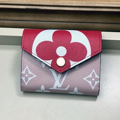 Louis Vuitton LV Classic Mini Wallet Fashion Lady Card Case Coin Purse Key Case Short Multifunctiona