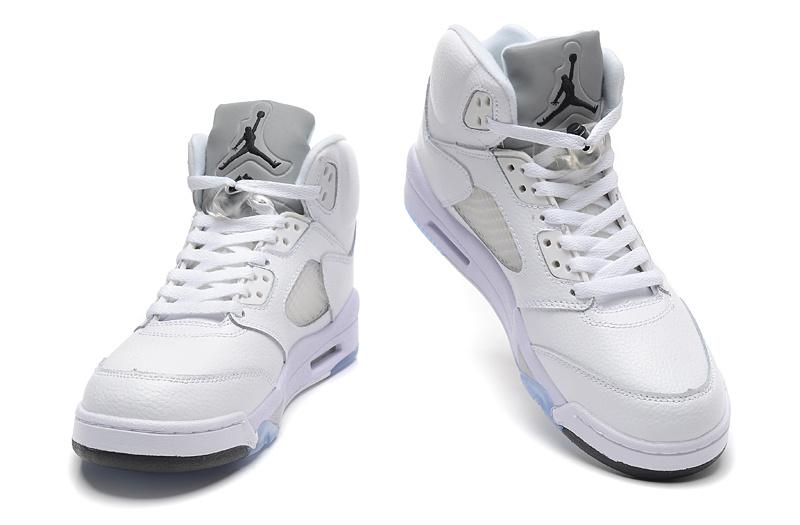 Air Jordan 5 Classic Men Casual Sport Running Basketball Shoes Sneakers White