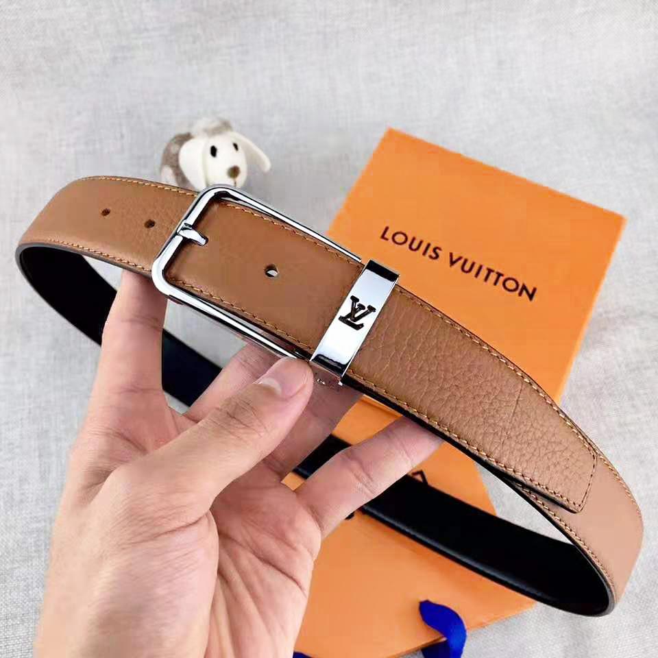 Inseva LV Louis Vuitton Fashion New Buckle Leather Women Men Belt With Box