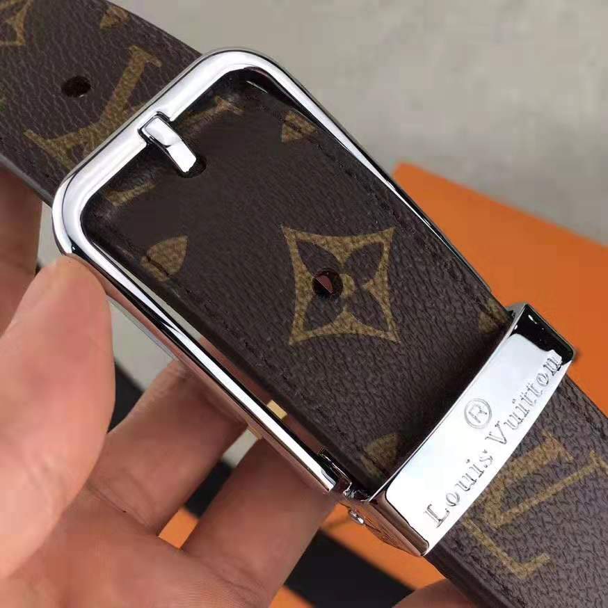 Inseva LV Louis Vuitton simple tide brand pin buckle belt