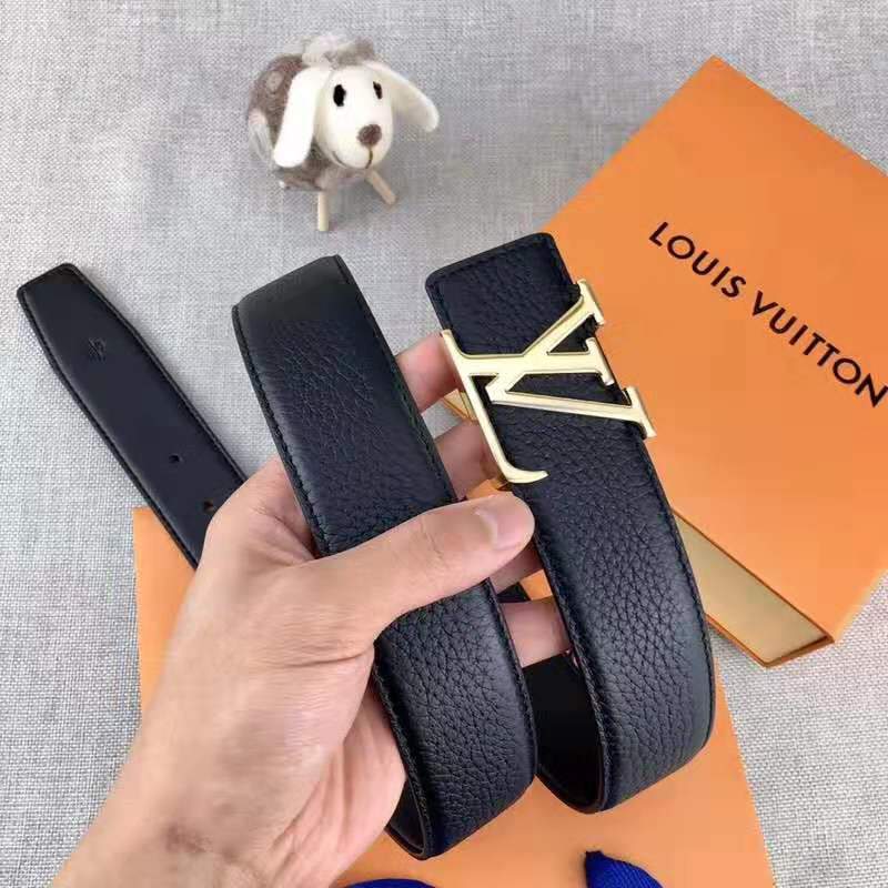 Inseva Louis Vuitton LV lychee classic letter buckle belt