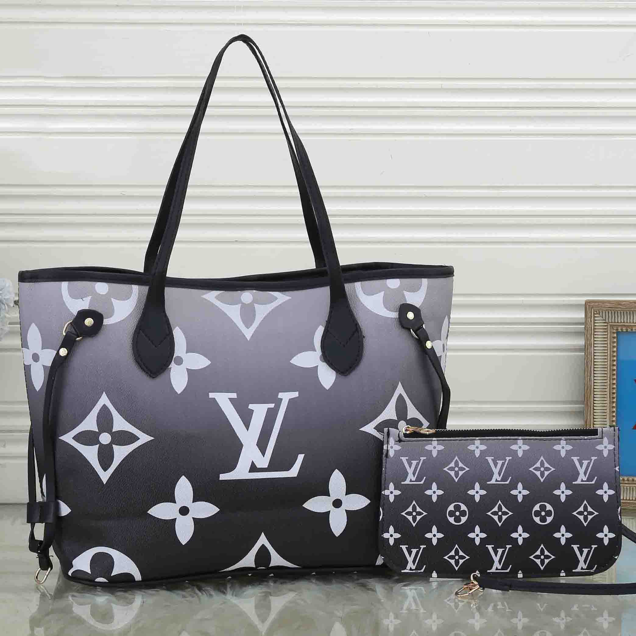 LV Louis Vuitton Printed Letters Ladies Shopping Handbag Shoulde