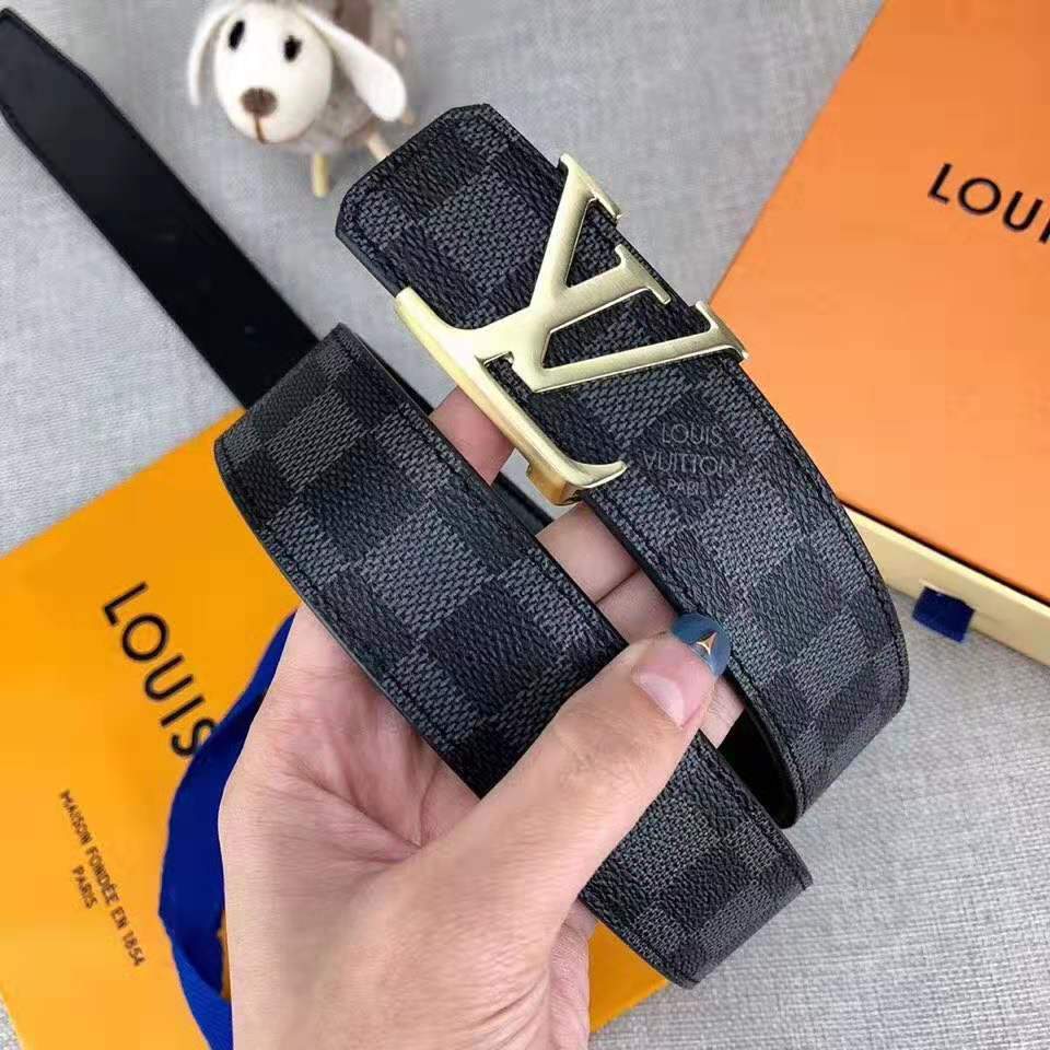 Inseva LV Tide brand men and women classic checkerboard belt