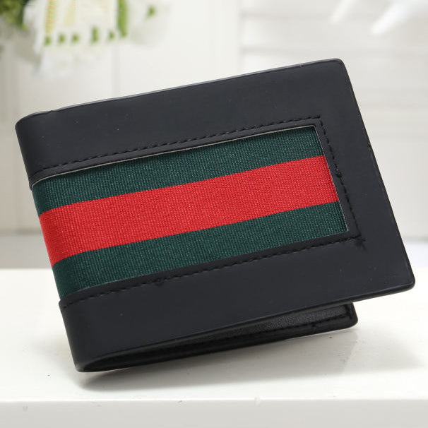GG stitching color red and green stripes flip wallet clutch Bag