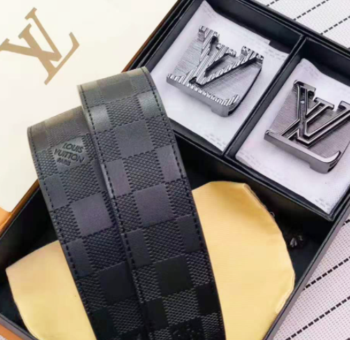 Inseva LV Louis Vuitton New fashion letter double buckle tartan 