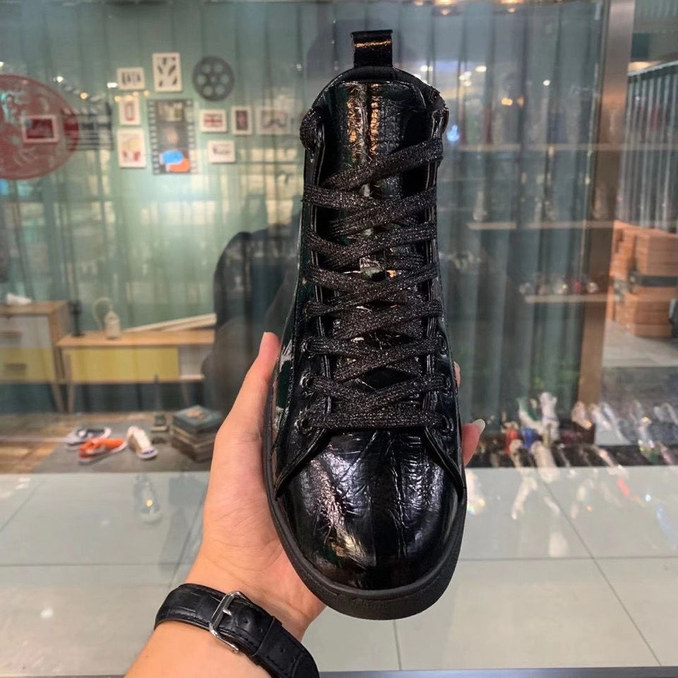 LV Louis Vuitton New high-top zipper colorful leather shoes spor
