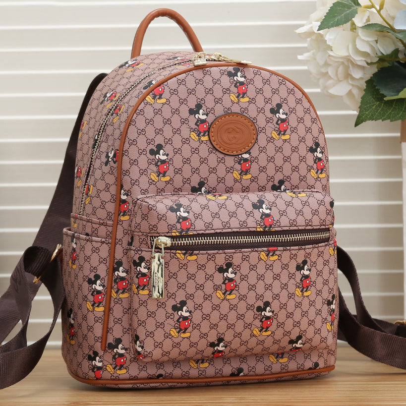 GG G new letter cartoon print ladies backpack school bag Daypack