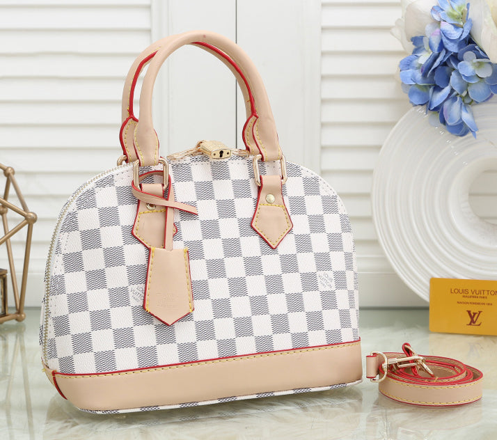 Louis Vuitton Classic Shell Bag Fashion Printed Plaid Ladies Handbag