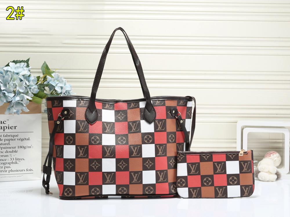 Inseva Louis Vuitton LV Women Fashion Shopping Leather Tartan Tote Handbag Shoulder Bag Purse Wallet