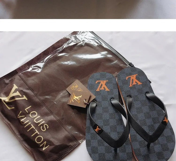 Louis Vuitton Flip Flops Men's Personalized Beach Non-slip O