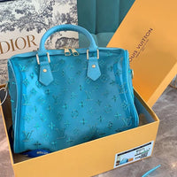 Louis Vuitton LV Women Men Luggage bag color cloud printing gradient