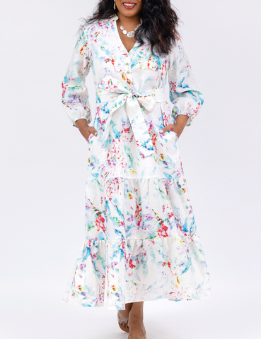 st. barts belted maxi dress
