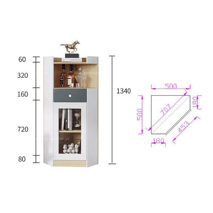 kích thước tủ rượu góc