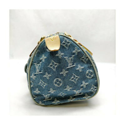 Louis Vuitton Neo Speedy 30 Blue Monogram Denim Hand Bag - Luxury Cheaper