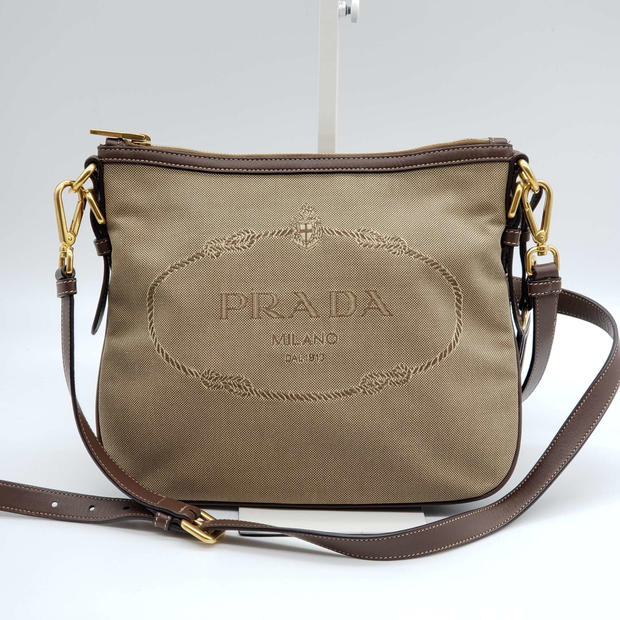 Prada Canvas and Leather Crossbody Bag – Luxury Cheaper