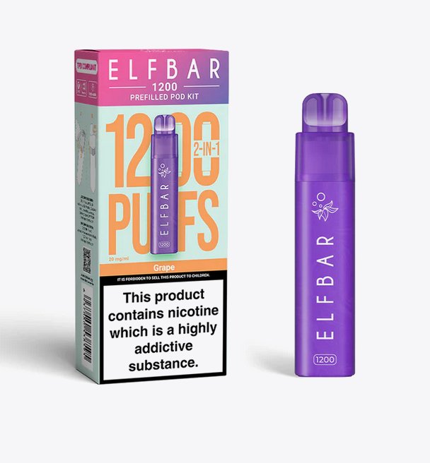 2 in 1 Elfbar 1200 Puffs Prefilled Pod Kit - Mcr Vape Distro