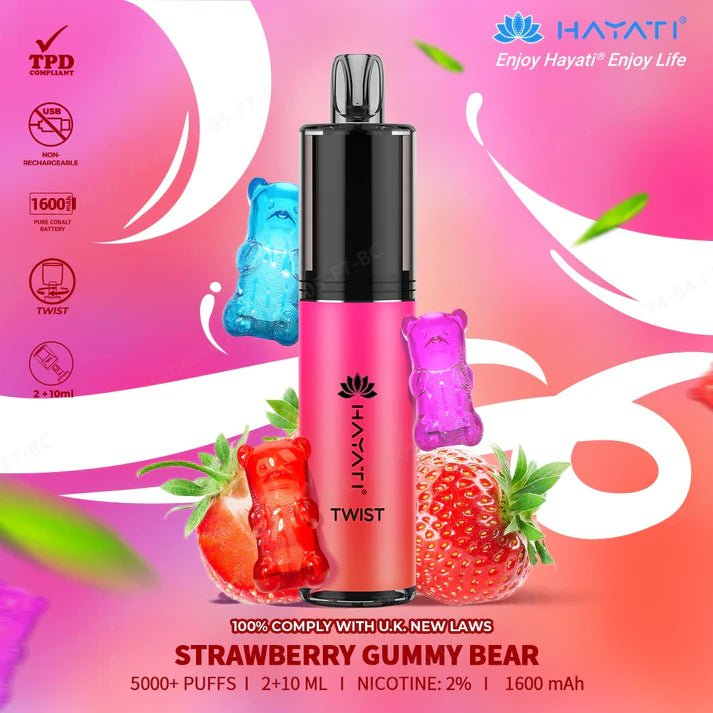 Hayati Twist 5000 Puffs Disposable Vape Pod Kit Box of 10 - Mcr Vape Distro