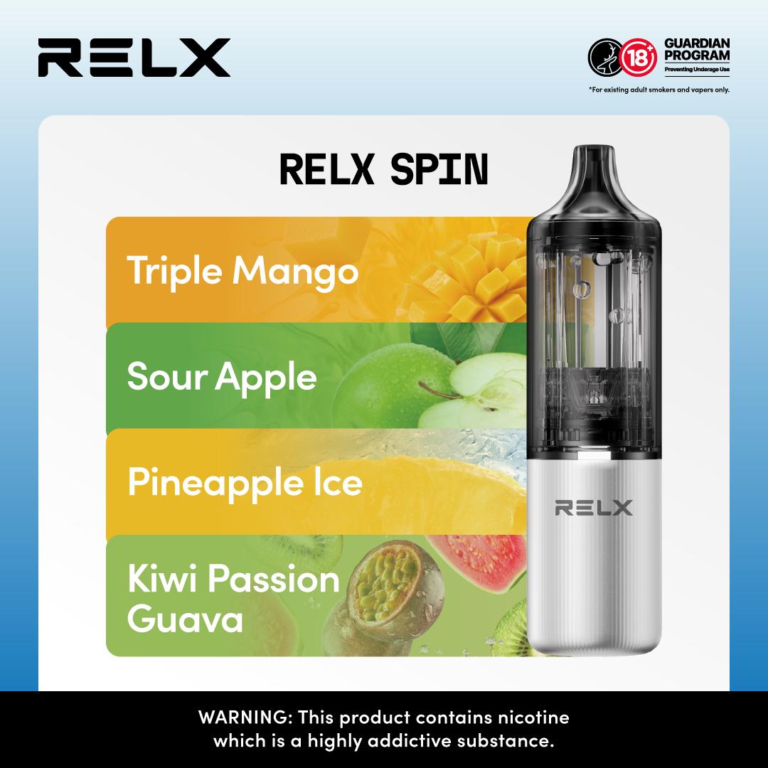 Relx Spin 4000 Puffs Disposable Vape Pod Kit - Mcr Vape Distro