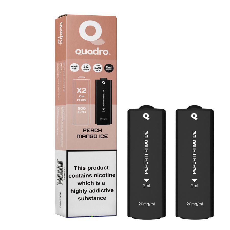 4 in 1 Quadro 2400 Puffs Replacement Pods Box of 10 - Mcr Vape Distro