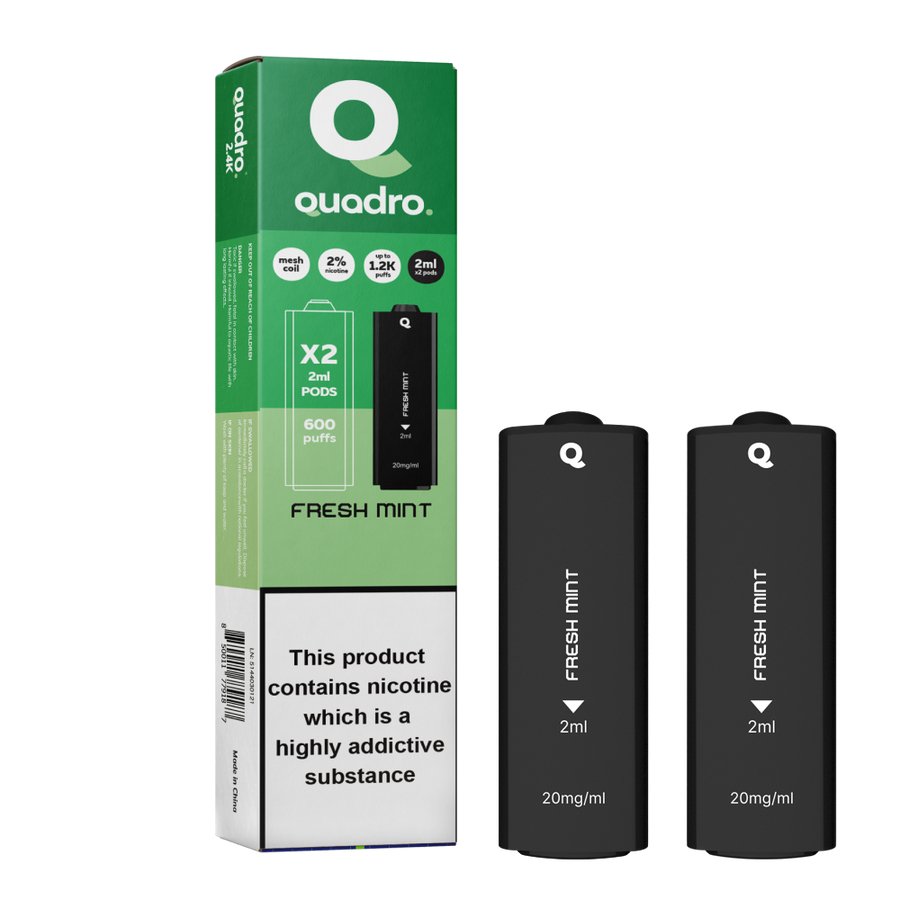 4 in 1 Quadro 2400 Puffs Replacement Pods Box of 10 - Mcr Vape Distro