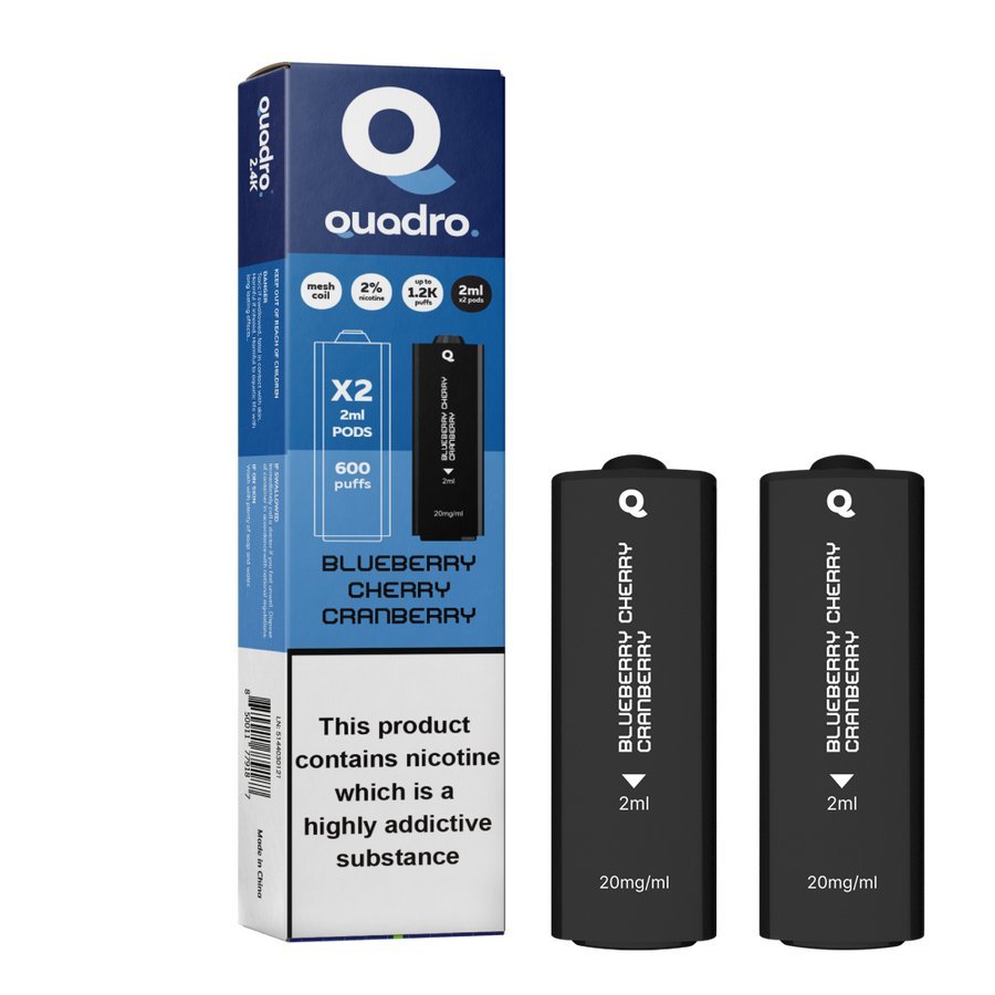 4 in 1 Quadro 2400 Puffs Replacement Pods Box of 10 - Mcr Vape Distro