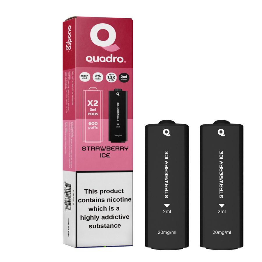 4 in 1 Quadro 2400 Puffs Replacement Pods Box of 10 - Mcr Vape Distro