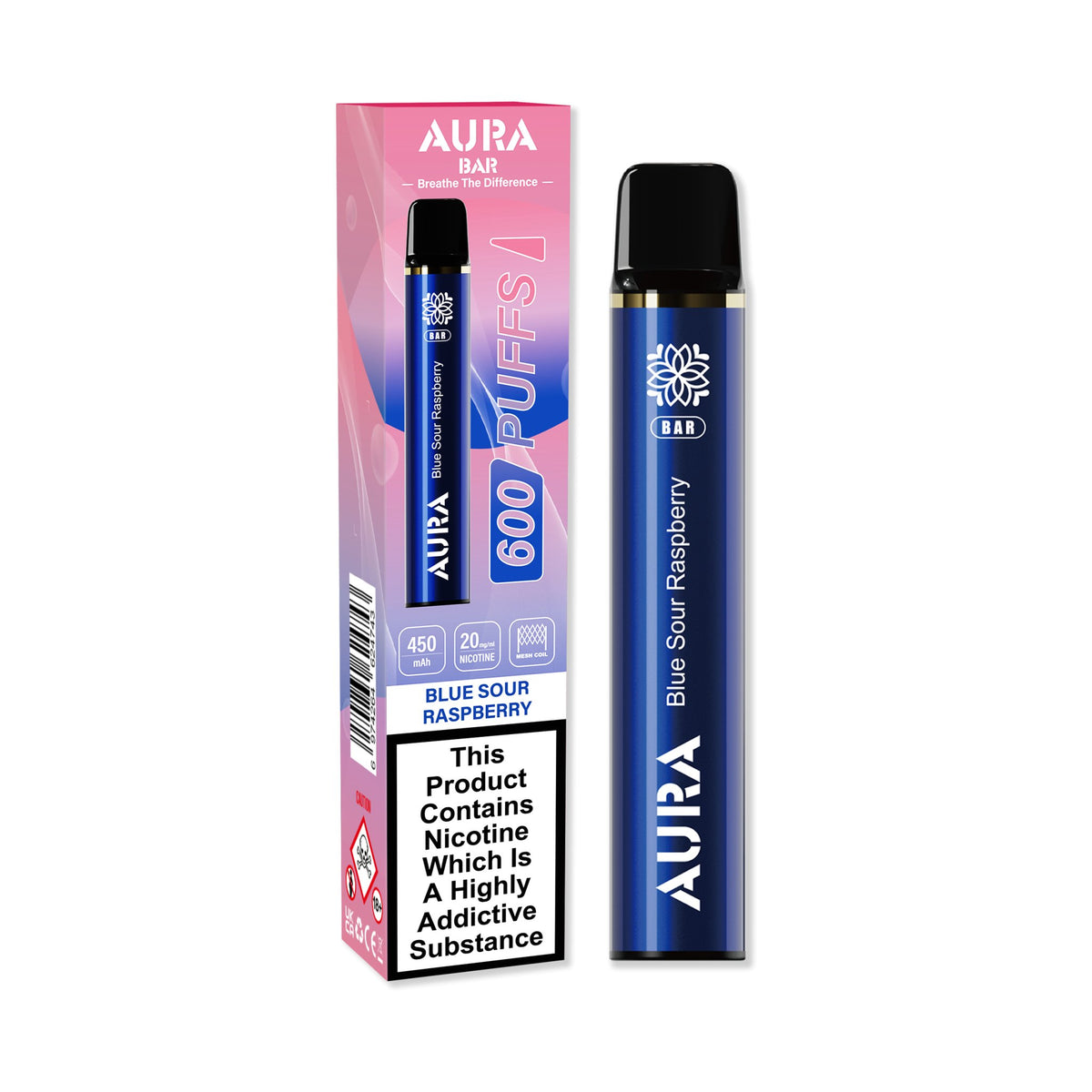 Aura Bar 600 Puffs Disposbale Vape Pod Box of 10 - Mcr Vape Distro