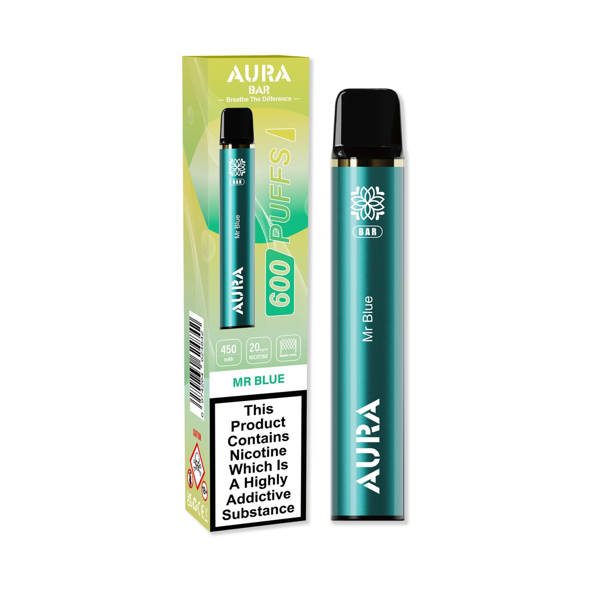 Aura Bar 600 Puffs Disposbale Vape Pod Box of 10 - Mcr Vape Distro