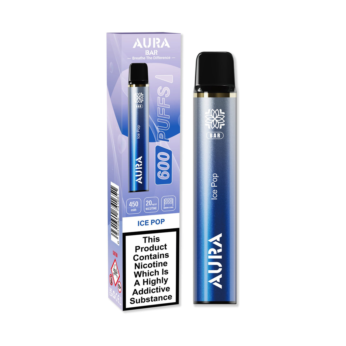 Aura Bar 600 Puffs Disposbale Vape Pod Box of 10 - Mcr Vape Distro