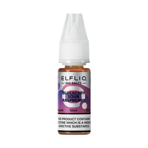 ELF BAR - ELFLIQ - BLUEBERRY SOUR RASPBERRY - 10ML NIC SALT (Box of 10) - Mcr Vape Distro