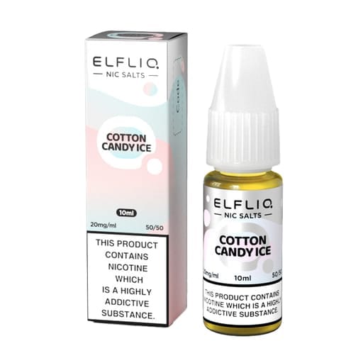 ELF BAR - ELFLIQ - COTTON CANDY ICE - 10ML NIC SALT (Box of 10) - Mcr Vape Distro