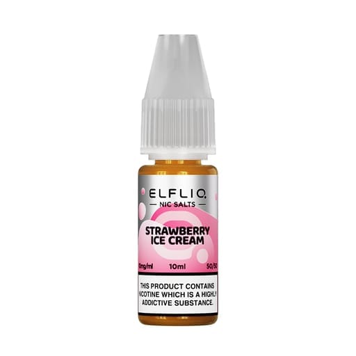 ELF BAR - ELFLIQ - STRAWBERRY ICE CREAM - 10ML NIC SALT (Box of 10) - Mcr Vape Distro