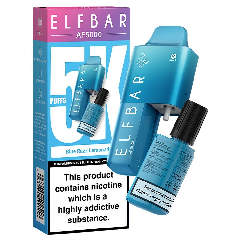 Elfbar AF5000 Puffs Disposable Vape Device - Box of 5 - Mcr Vape Distro