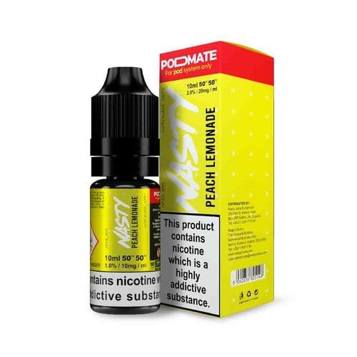 NASTY JUICE PODMATE - PEACH LEMONADE - 10ML NIC SALT- Box of 10 - Mcr Vape Distro