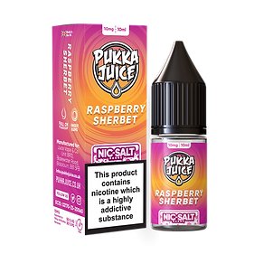 PUKKA JUICE - RASPBERRY SHERBET - 10ML NIC SALT - BOX OF 10 - Mcr Vape Distro