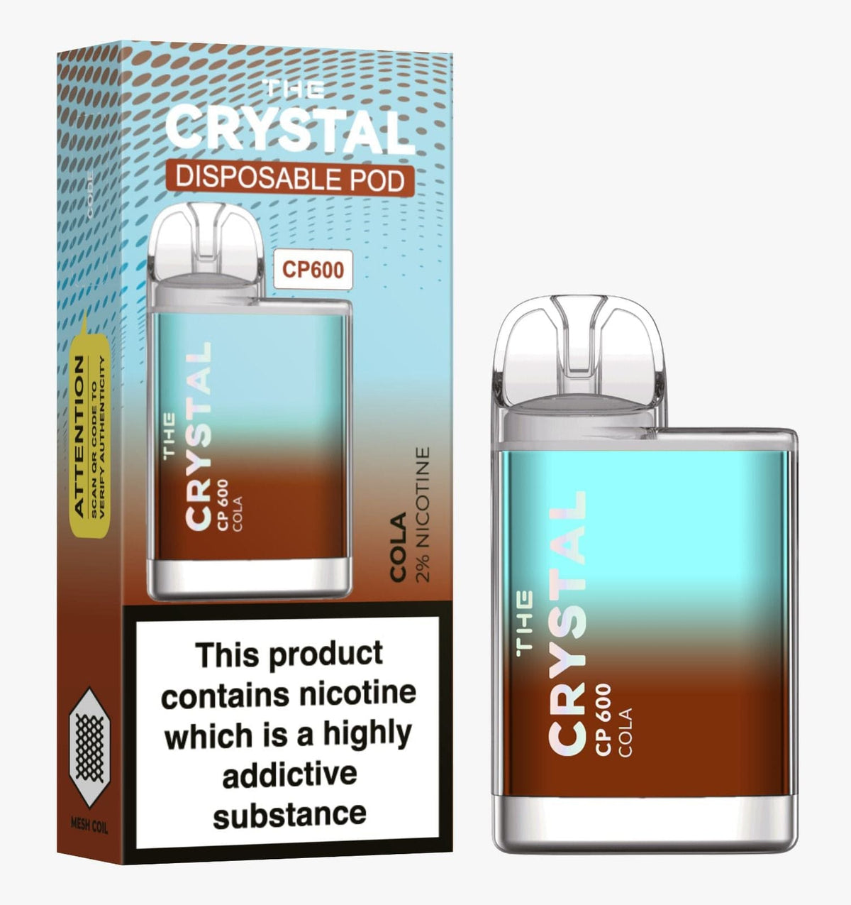 The Crystal CP600 Disposable Vape Puff Mini Pod Box of 10 - Mcr Vape Distro