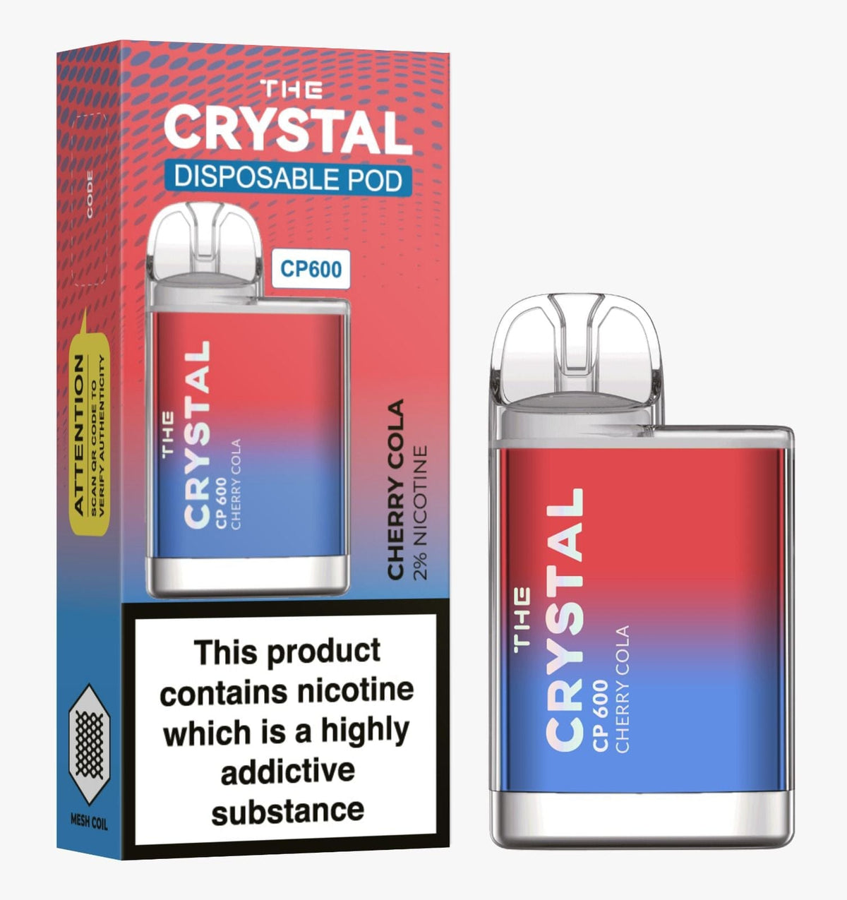 The Crystal CP600 Disposable Vape Puff Mini Pod Box of 10 - Mcr Vape Distro