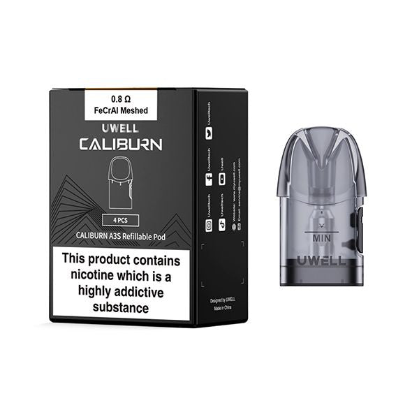 Uwell Caliburn A3S Replacement Pods - 4pack - Mcr Vape Distro