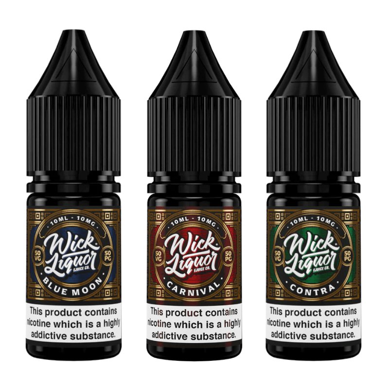 Wick Liquor Nic Salts 10ml E-liquids - Box of 10 - Mcr Vape Distro