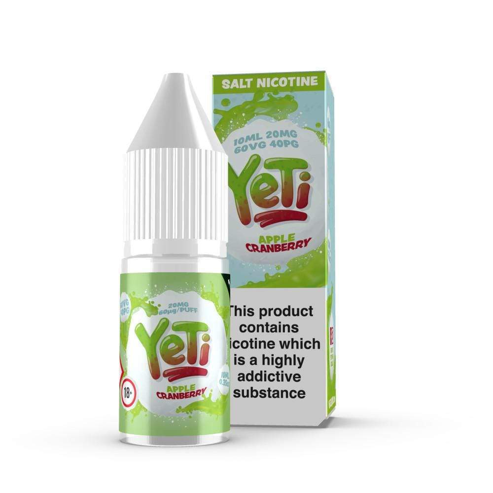 Yeti Apple&Cranberry- Nic Salt- Box of 10 - Mcr Vape Distro